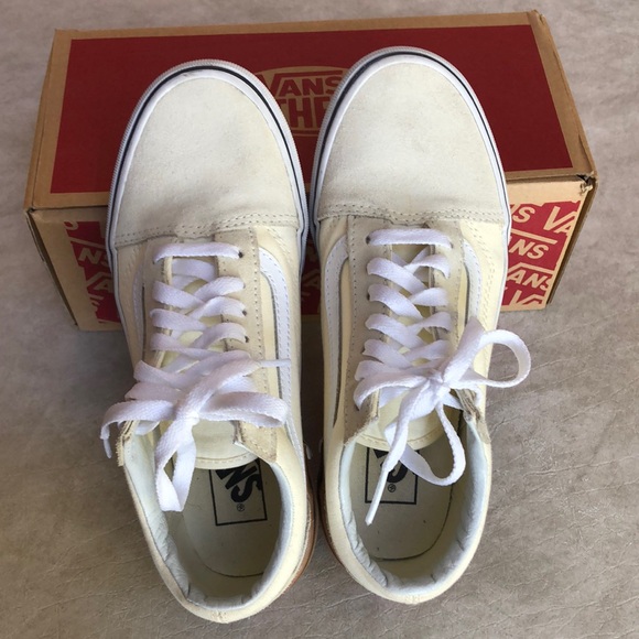 Vans Old Skool Gum Block Classic White Canvas Suede Shoes Size Women 6 Men 4.5 - Picture 1 of 10